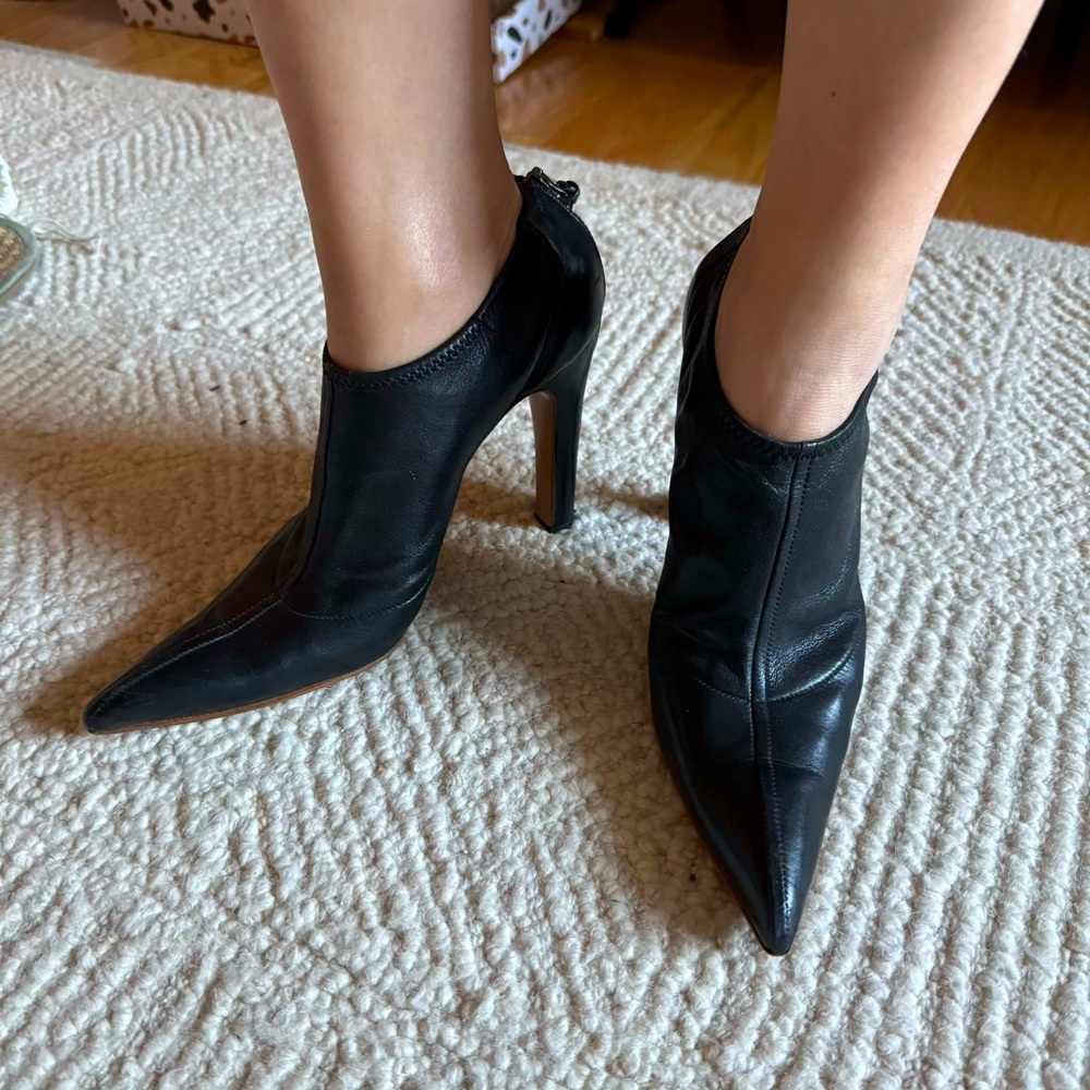 Black bootie heels